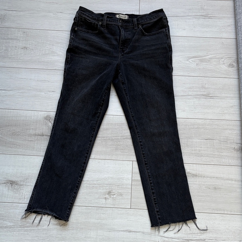 Madewell Women's Mid-Rise Stovepipe Black Jeans size 30p